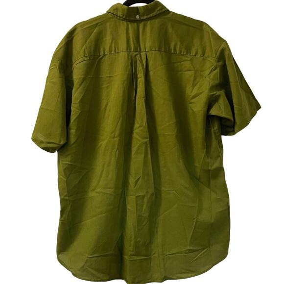 Vintage 60s Brent Green Button Down Short Sleeve Shirt Adult XL - Picture 2 of 3